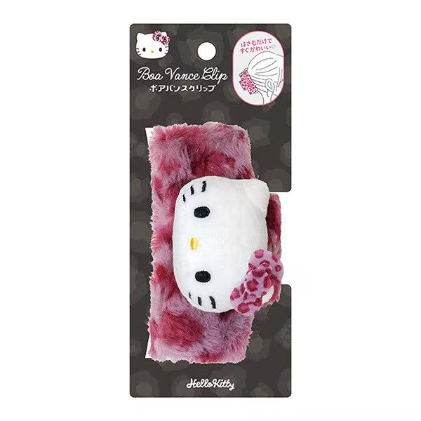 Sanrio Hair Clips Hello Kitty Red-Pink Leopard Print