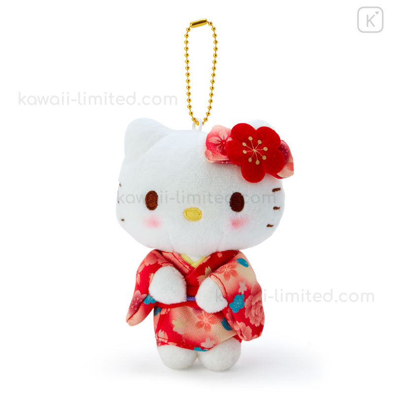 Red Sakura Kimono Hello Kitty Plush Keychain