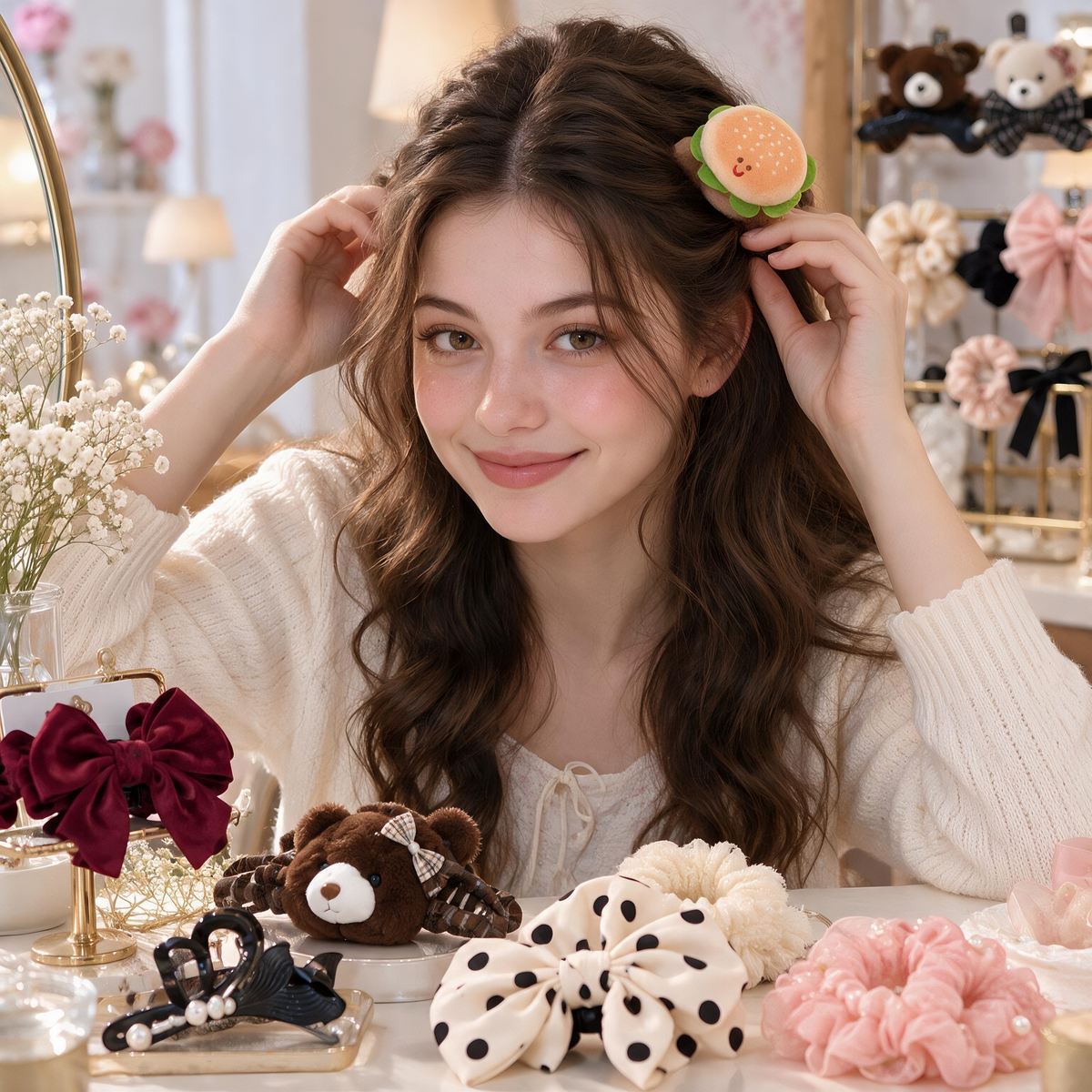 AiLike Burger Hair Clip Accessory