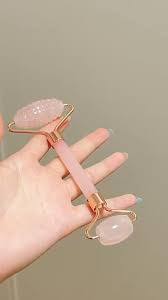 Ailike brand natural rose quartz facial roller