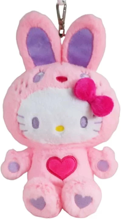 Hello Kitty : Colorful Bunny Pink Keychain