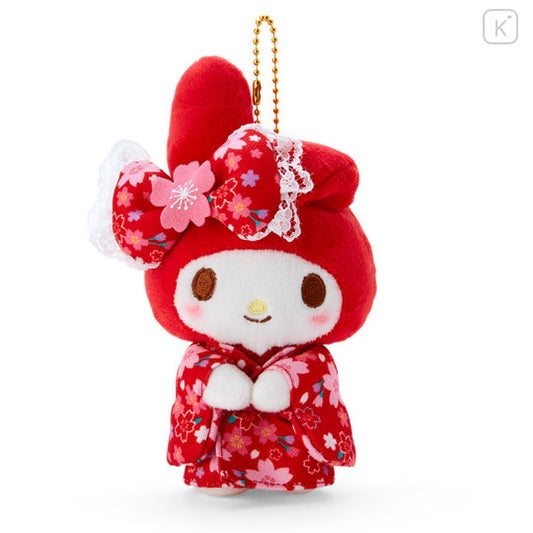 Red Sakura Kimono My Melody Plush Keychain
