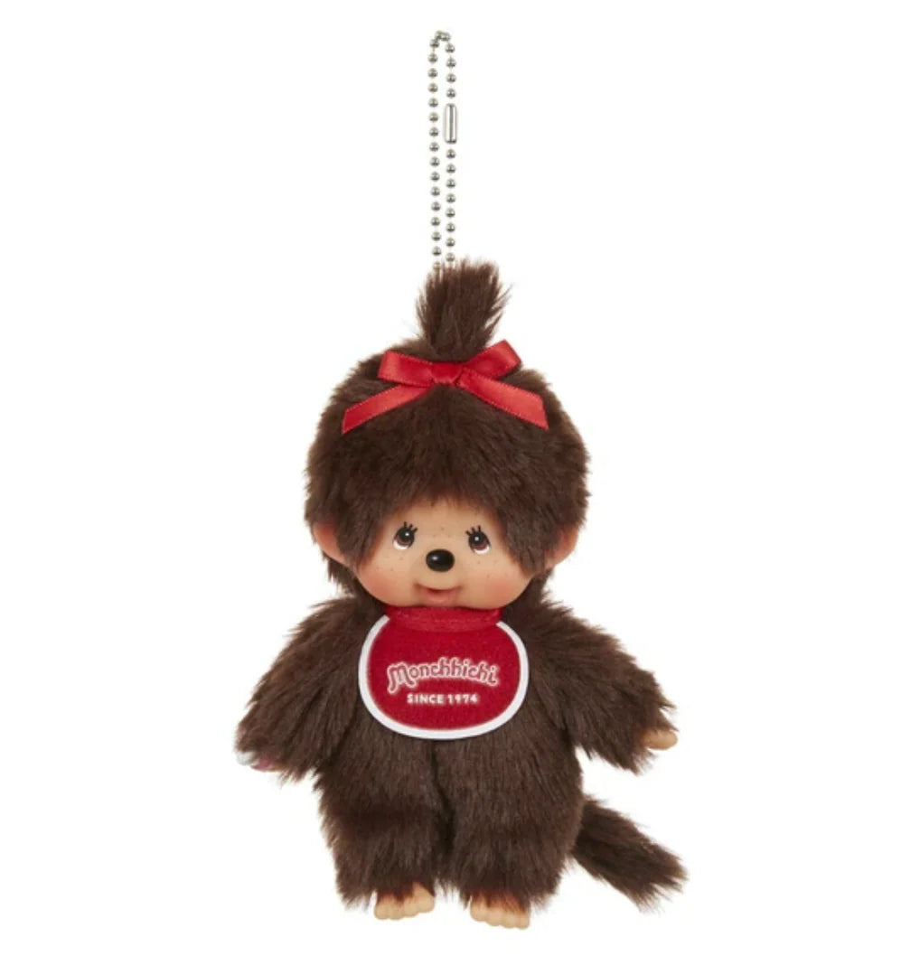 Girl Monchichi Plush Keychain