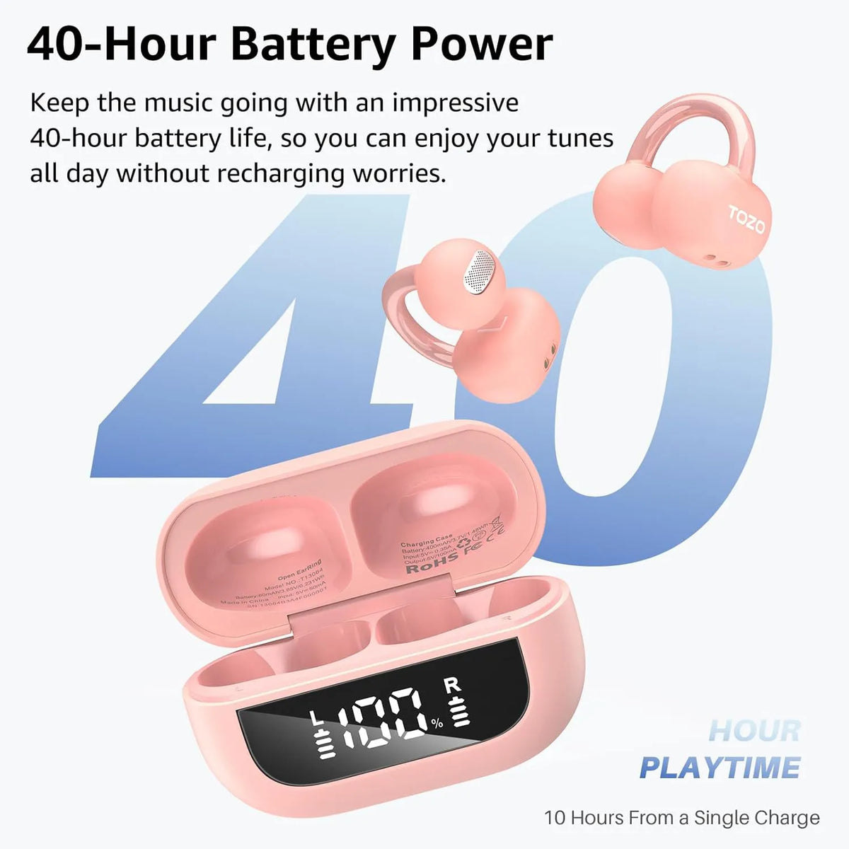 Open EarRing Bluetooth Earbuds Pink