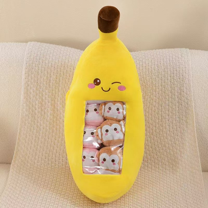 AiJoyTop Bag of Banana Monkeys Pillow