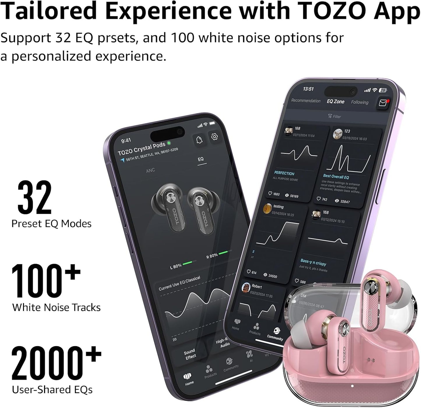 Aerosound3 Bluetooth Earbuds Pink