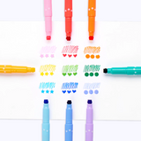 Confetti Stamp Double-Ended Markers- Set of 9