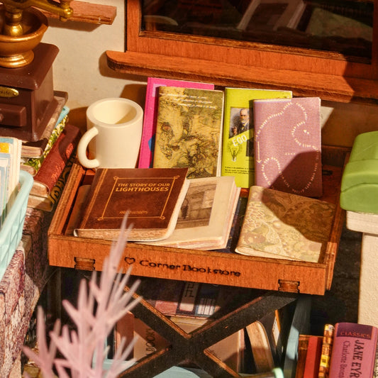 RoLife DIY Miniature House Corner Bookstore
