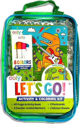 Ooly Let's Go Activity & Coloring Book Kit - Robo Dinosaurs