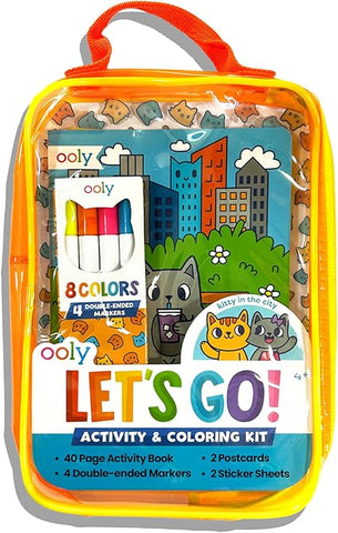 Ooly Let's Go Activity & Coloring Book Kit Complete - Kitty in The City