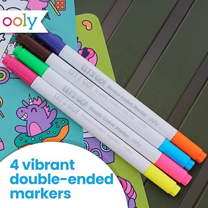 Ooly Let's Go Activity & Coloring Book Kit - Unicorn Candy Town