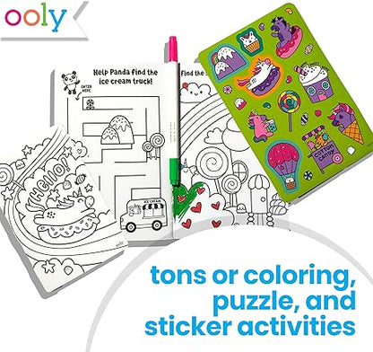 Ooly Let's Go Activity & Coloring Book Kit - Unicorn Candy Town