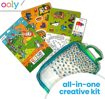 Ooly Let's Go Activity & Coloring Book Kit - Robo Dinosaurs