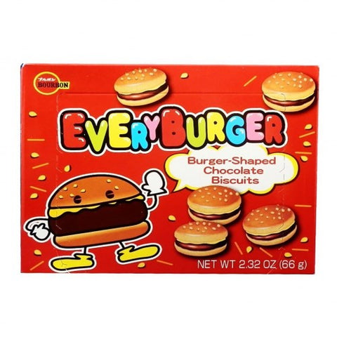 Burger-shaped chocolate filled cookies