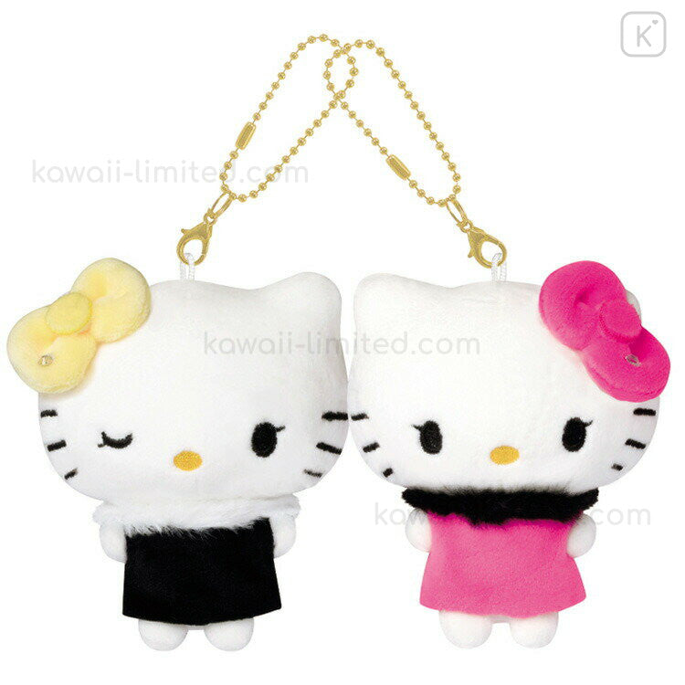Hello Kitty & Hello Mimmy : Y2K Gal Black Pink Connecting Set Keychain
