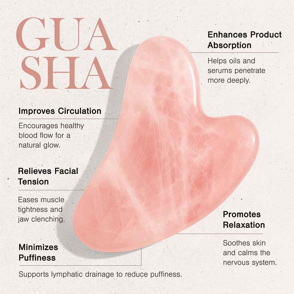 Ailike Natural Rose Quartz Gua Sha tool