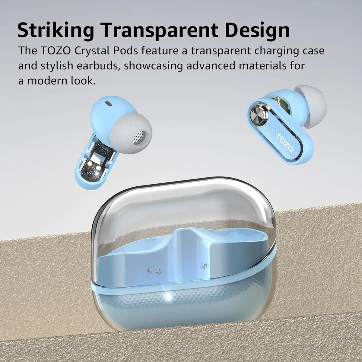 Crystal Pods Open-Ear Bluetooth Headphones Blue