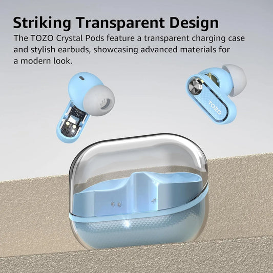 Crystal Pods Open-Ear Bluetooth Headphones Blue