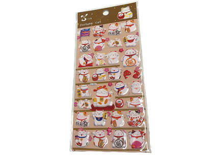 Domed stickers Maneki Neko CAT OF LUCK