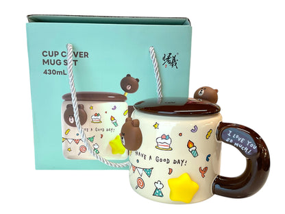Line friend cup cover mug set