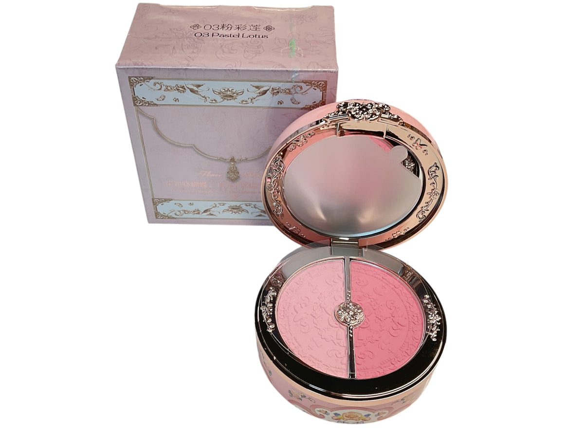 Flower knows: butterfly cloud collar collection rouge box duo blush (03 Pastel Lotus)
