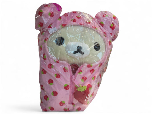 Korilakkuma Medium Plush Bear Pink Pajamas