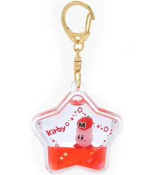 Red Kirby Star Liquid Keychain