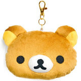Rilakkuma Face Pass Case Die-Cut Pouch Keychain