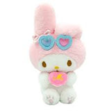 My Melody Blue Heart Glasses Plush Keychain