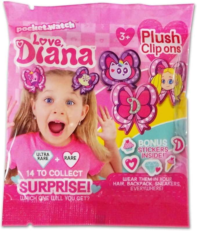 Love Diana Pocket Watch Blind Plush Clips