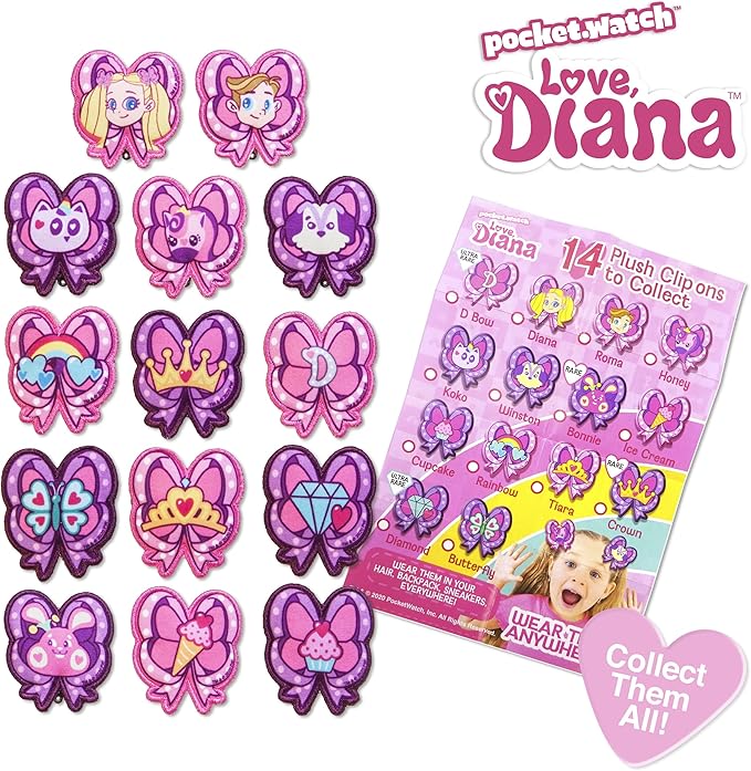 Love Diana Pocket Watch Blind Plush Clips