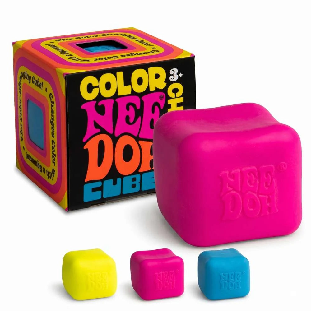 NeeDoh Color Change Cube Classic Groovy Squishy