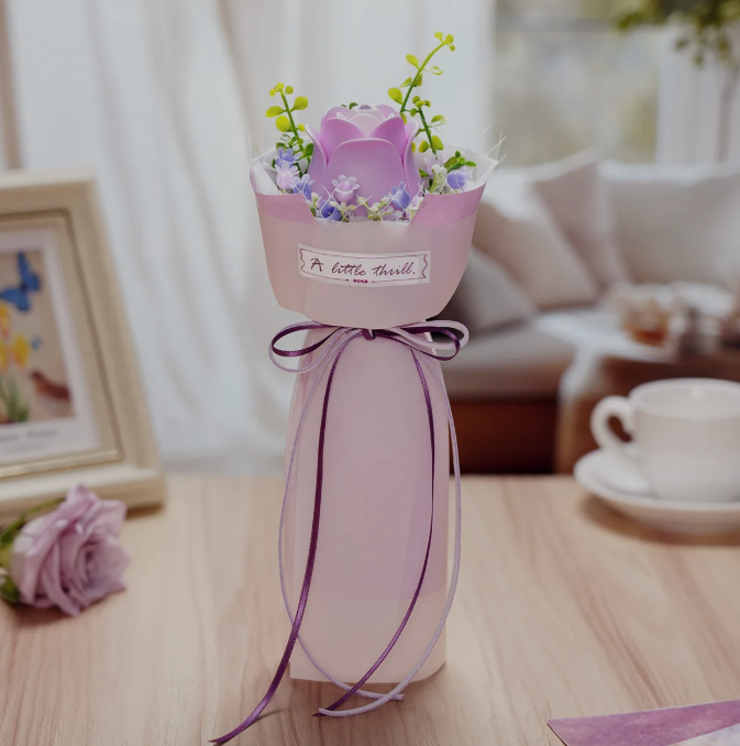 RoLife Purple Rose Bouquet – DIY 3D Puzzle Kit