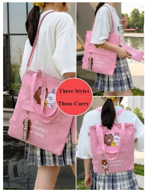 TS Korean 2 in 1 Tote Bags for Women Casual Cute Shoulder Sling Bag