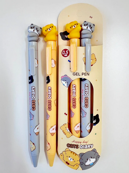 Cat Diary Twin Pack Gel Pen
