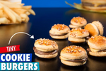 Burger-shaped chocolate filled cookies