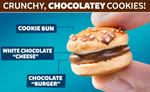 Burger-shaped chocolate filled cookies