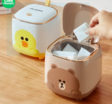 Line Friends Cute Cartoon Desktop Trash Can Trash Can
