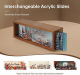 Seasonal Decor Wood Night Light Box