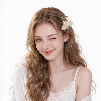 AiLike Pearl Bow Tulie Hair Claw