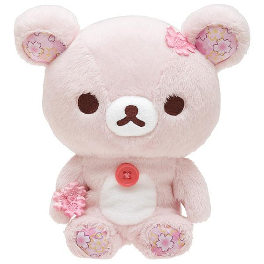 San-X Sitting Plush Toy - Korilakkuma : Sakura Collectible Cherry Blossom