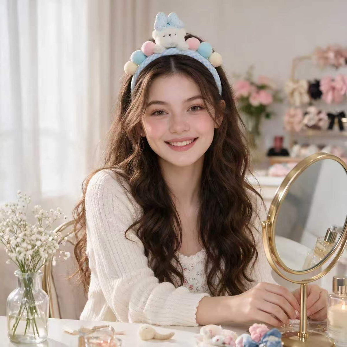 AiLike Cute Blue Plush Head Band
