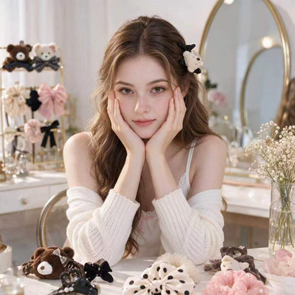 AiLike Bear Plush Claw Clip Black