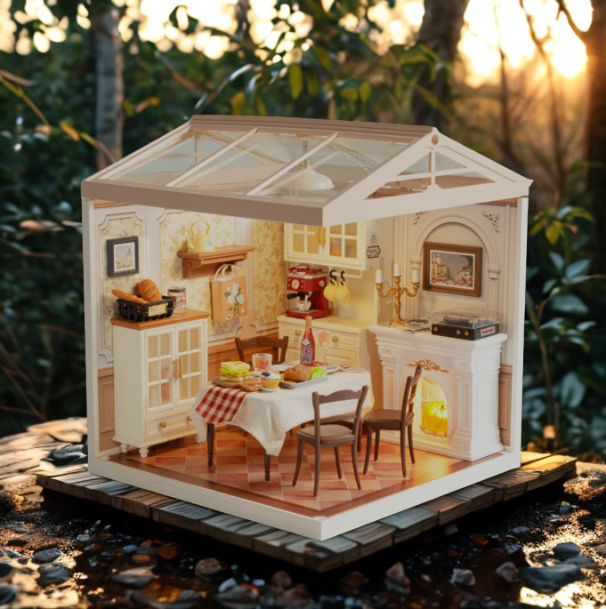 RoLife Warm Dining Room Miniature House