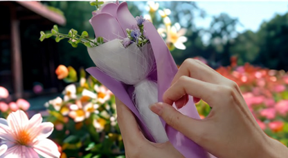 RoLife Purple Rose Bouquet – DIY 3D Puzzle Kit