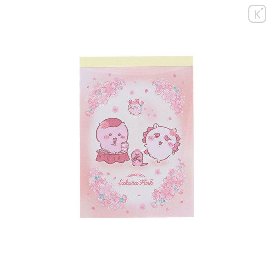 Japan Chiikawa Mini Notepad - Kurimanju & Shisa : Sakura Pink