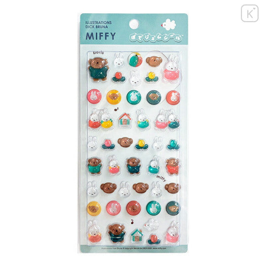 Japan Miffy Plump Gem Sticker - Green