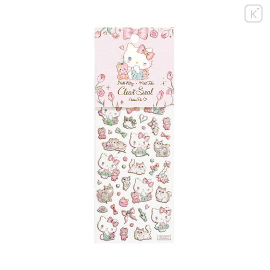 Japan Miki Takei × Sanrio Gold Foil Clear Sticker - Hello Kitty & Tiny Chum : Elegance