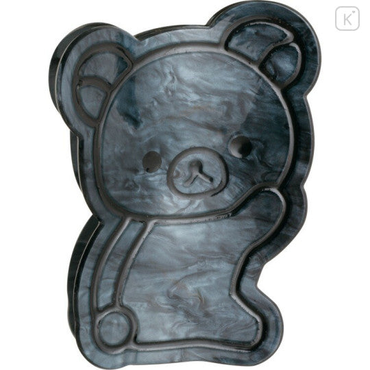 Japan San-X Hair Claw Clip - Rilakkuma : Basic Rilakkuma Monochrome Shell Holographic Black