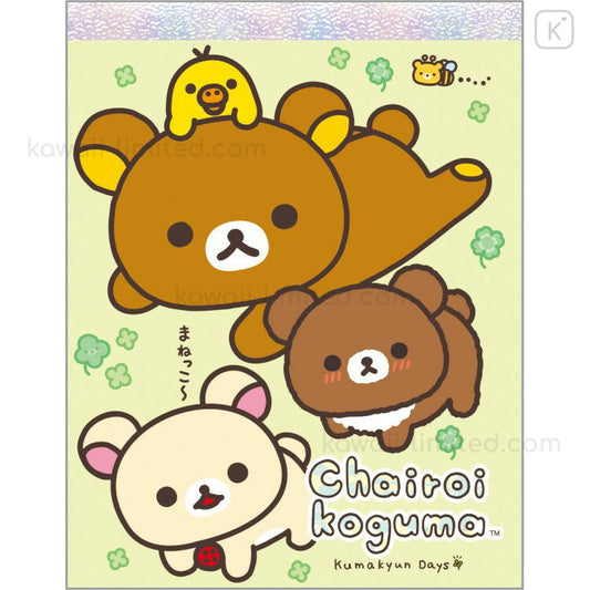 Chairoikoguma Kumakyun Days Green Mini Notepad